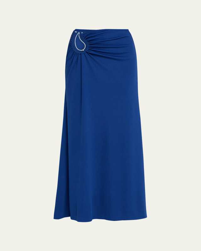 Paisley Ruched Maxi Skirt